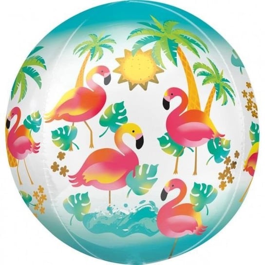 Balon foliowy, flamingi, 40 cm, 1 sztuka Amscan