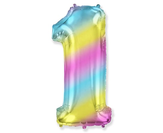 Balon foliowy FX - cyfra 1, gradient pastelowy, 85 cm Flexmetal Balloons