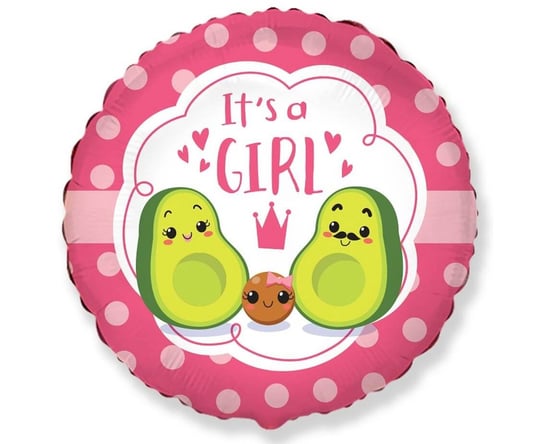 Balon foliowy FX - It's' a girl, avocado, 18" Flexmetal