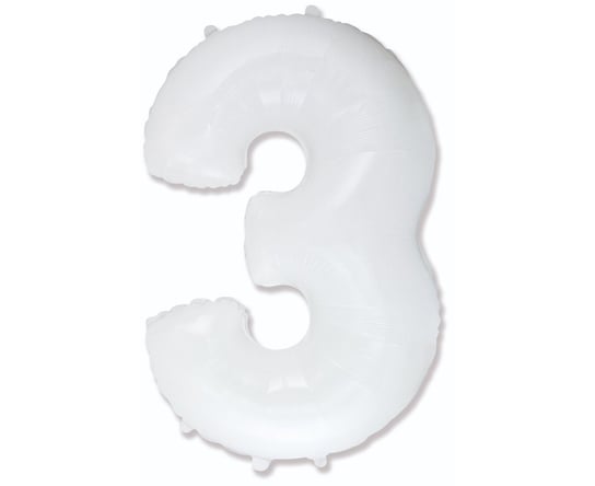 Balon Foliowy Fx - "Number 3" Biały, 85 Cm Flexmetal