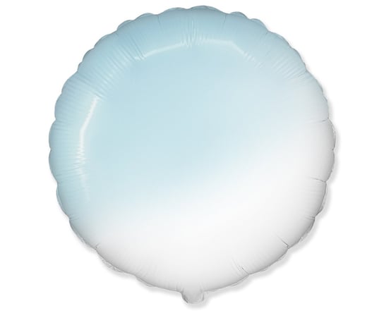 Balon foliowy FX - okrągły, gradient biało-błękitny, 18" Flexmetal Balloons