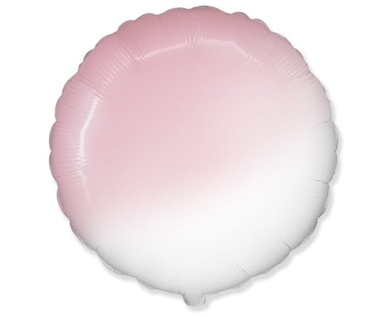 Balon foliowy FX - okrągły, gradient biało-różowy, 18" Flexmetal Balloons