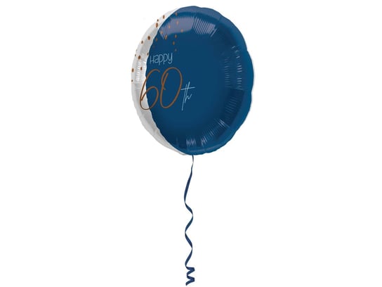 Balon foliowy granatowy Happy 60th - 45 cm - 1 szt. Folat