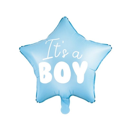 Balon foliowy, gwiazdka, it's a boy, błękitny, 48 cm NiebieskiStolik