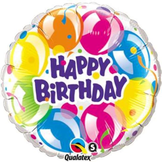 Balon foliowy, Happy Birthday, 18", balony Qualatex
