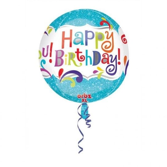 Balon foliowy, Happy Birthday, 43 cm, 1 sztuka AMSCAN