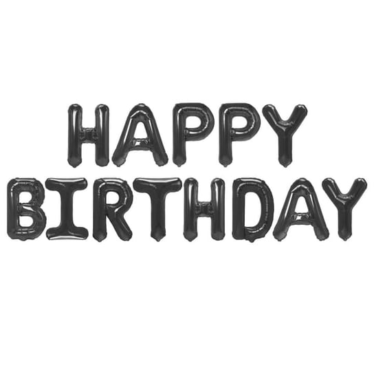 Balon foliowy Happy Birthday czarny PartyPal