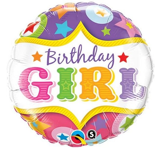 Balon foliowy, Happy Birthday Girl, 18" Qualatex