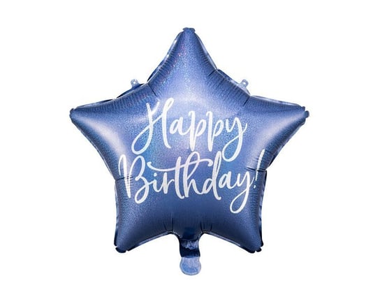 Balon foliowy happy birthday, granat, 40 cm PartyDeco