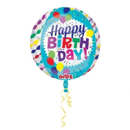 Balon foliowy, Happy Birthday, kolorowy, 40 cm, 1 sztuka AMSCAN