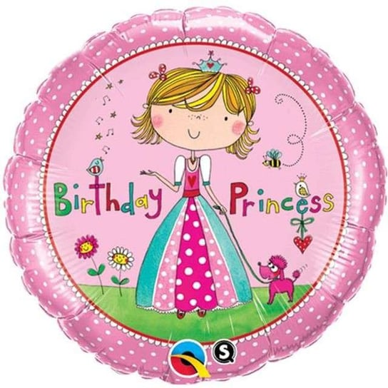 Balon foliowy, Happy Birthday Princess, 18", różowy Qualatex