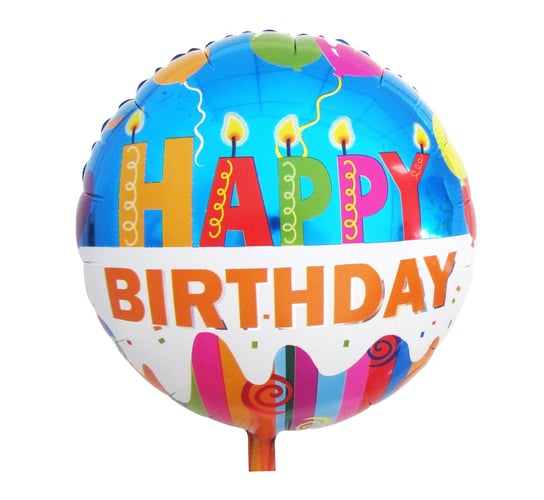 Balon foliowy, Happy Birthday, świeczki, 18" GoDan