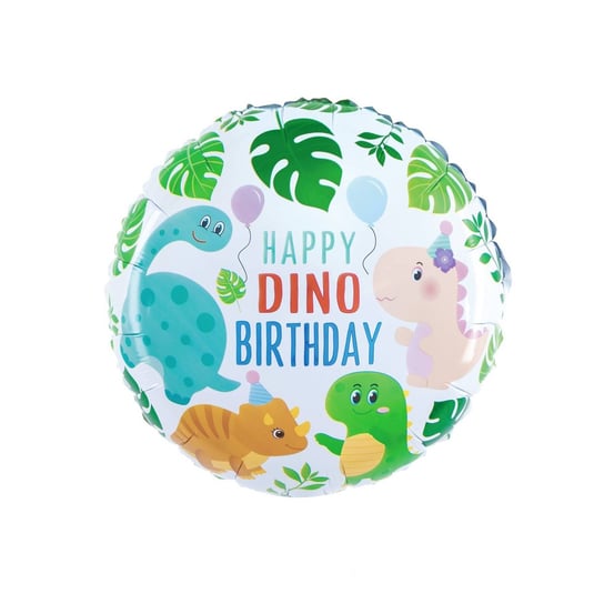 Balon foliowy Happy Dino Birthday Dinozaury, 46 cm PartyPal