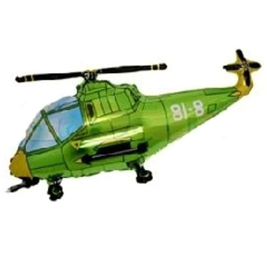 Balon foliowy, Helikopter, 17", zielony Flexmetal Balloons