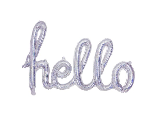 Balon foliowy "Hello", 28", srebrny PartyDeco