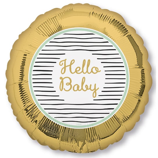 Balon foliowy, Hello Baby, okrągły, 43 cm Amscan