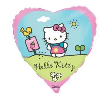 Balon foliowy, Hello Kitty w ogródku, 18" Flexmetal
