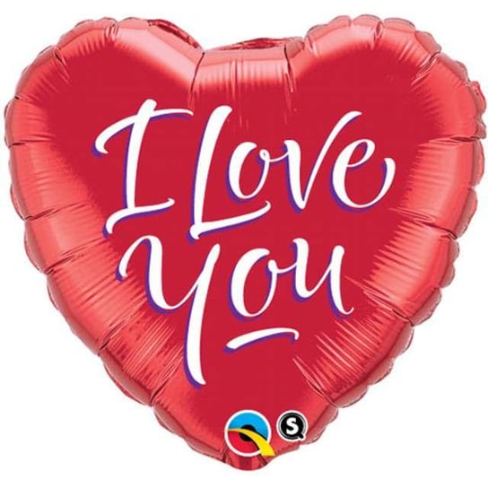Balon foliowy, I Love You, 18", czerwony Qualatex