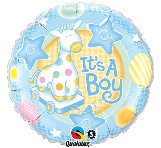 Balon foliowy, It's a Boy, 18", niebieski Qualatex