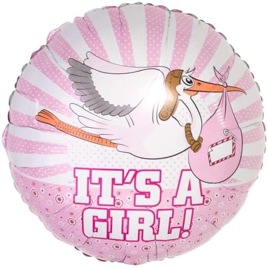 Balon foliowy, It's a Girl, 18", różowy Folat