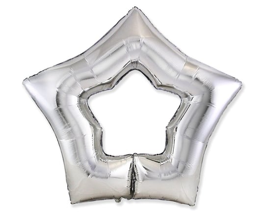 Balon foliowy JUMBO Flexmetal - Gwiazda (rama), srebrny Flexmetal
