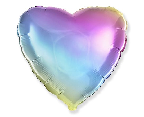 Balon foliowy Jumbo, serce, gradient pastelowy, 70-79 cm Flexmetal