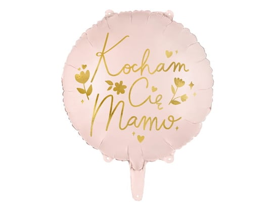 Balon foliowy "Kocham Cię Mamo", 45 cm, różowy Party Deco