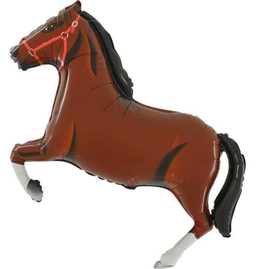 Balon foliowy koń brązowy ciemny, 90 cm GRABO