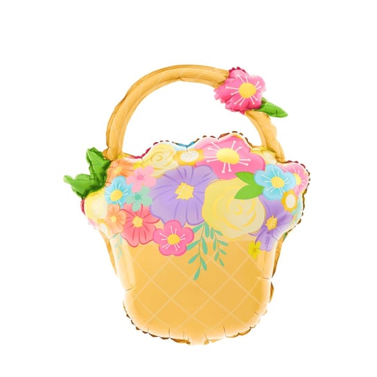 Balon foliowy Koszyk Koszyczek wiosenny z kwiatami ozdobny 69cm ABC