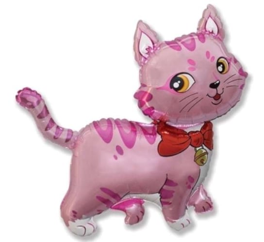 Balon foliowy, kotek, 14", różowy Flexmetal Balloons