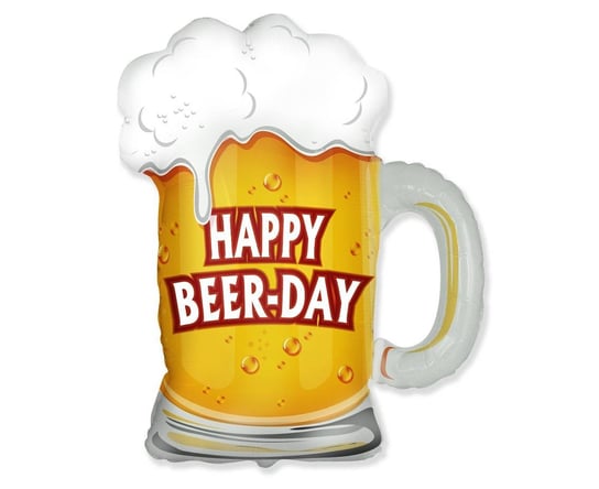 Balon foliowy Kufel Piwa Happy Beer-day na patyk, 35 cm Flexmetal