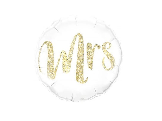 Balon foliowy, kula "MRS" na wesele, biały, 45 cm (18 cali) [balon na hel] Inna marka