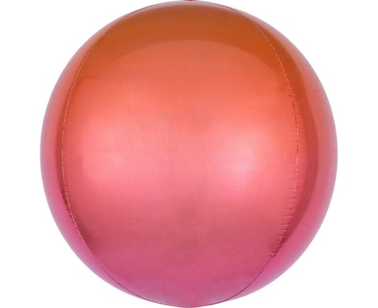 Balon foliowy, Kula Ombre, 16", pomarańczowy Amscan