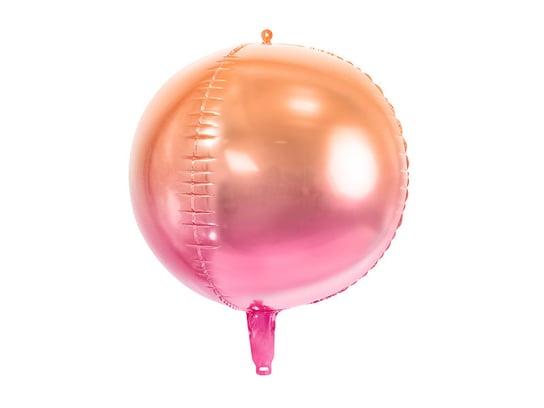 Balon foliowy, Kula ombre, różowo-pomarańczowy, 14" PartyDeco