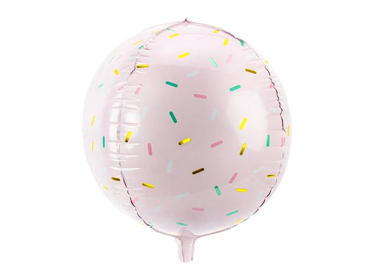 Balon foliowy Kula, Posypka, 40 cm, jasnoróżowy PartyDeco