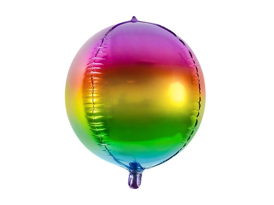 Balon foliowy, Kula tęczowa, 40 cm, mix kolorów PartyDeco