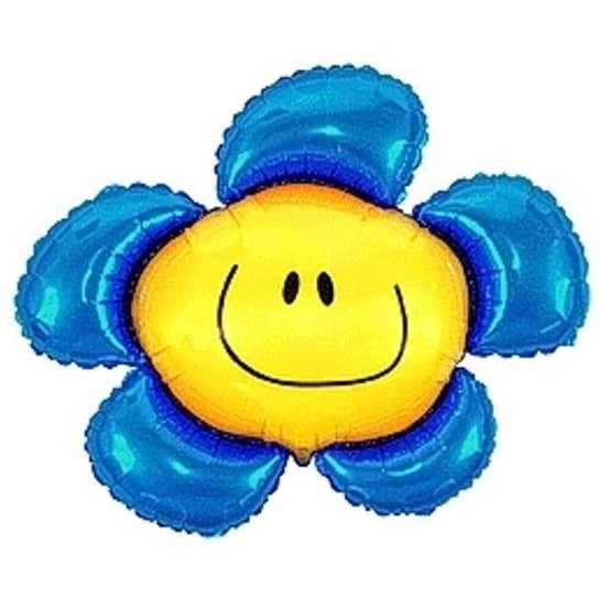 Balon foliowy, kwiatek, 14", niebieski Flexmetal