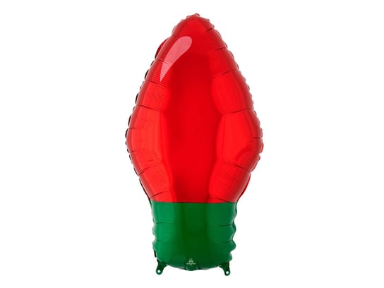 Balon foliowy Lampka świąteczna czerwona - 27 x 55 cm - 1 szt. Amscan