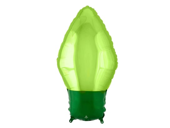 Balon foliowy Lampka świąteczna zielona - 27 x 55 cm - 1 szt. Amscan