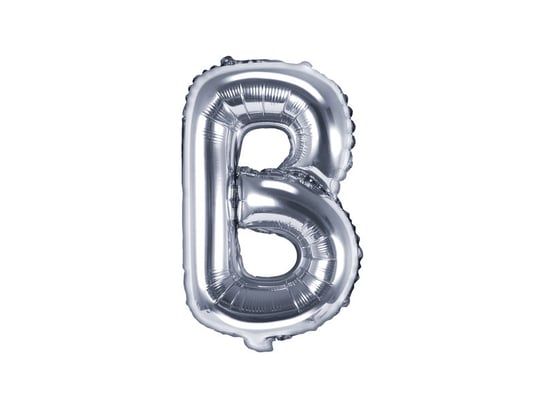 Balon foliowy, litera B, srebrny, 35 cm PartyDeco