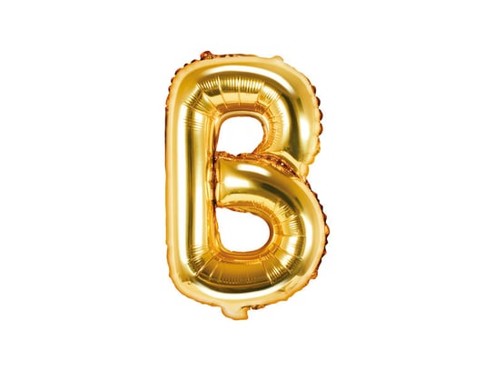 Balon foliowy, litera B, złoty, 35 cm PartyDeco