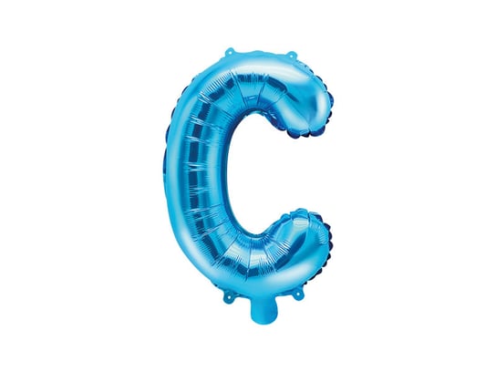Balon foliowy, Litera C, 35 cm, niebieski PartyDeco