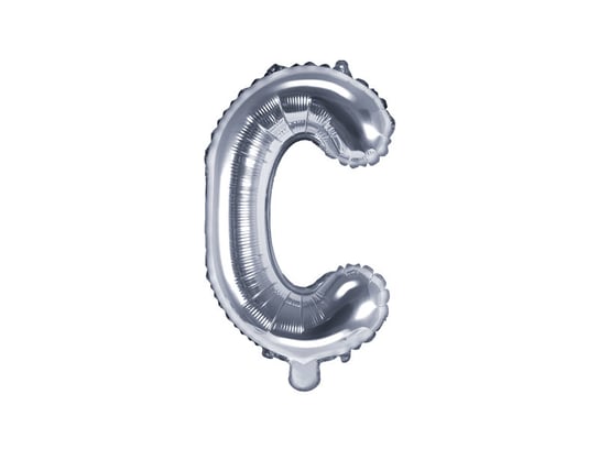 Balon foliowy, litera C, srebrny, 35 cm PartyDeco