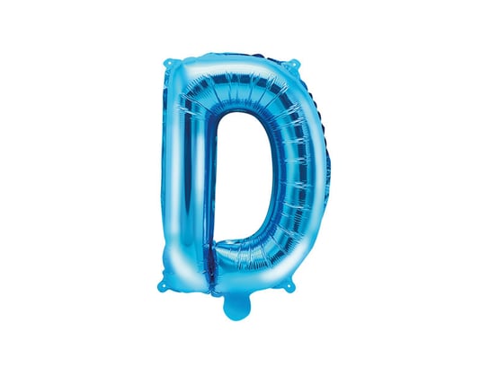 Balon foliowy, Litera D, 35 cm, niebieski PartyDeco
