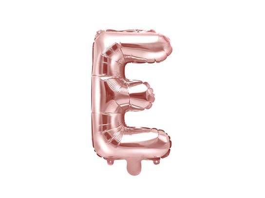 Balon foliowy, Litera E, 35 cm, różowe złoto PartyDeco