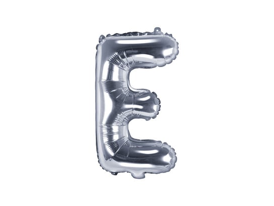 Balon foliowy, litera E, srebrny, 35 cm PartyDeco