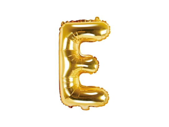 Balon foliowy, litera E, złoty, 35 cm PartyDeco