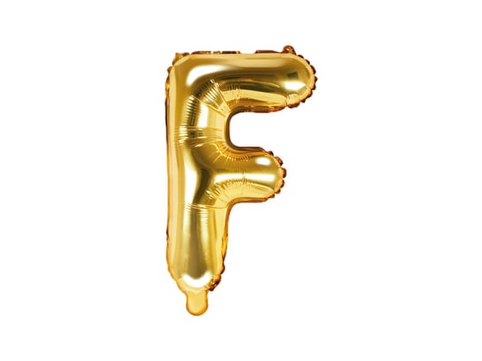 Balon foliowy, litera F, 35 cm, złoty PartyDeco