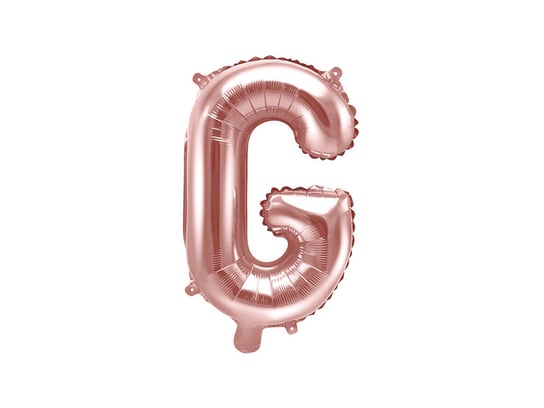 Balon foliowy, Litera G, 35 cm, różowe złoto PartyDeco