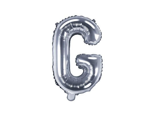 Balon foliowy, litera G, srebrny, 35 cm PartyDeco
